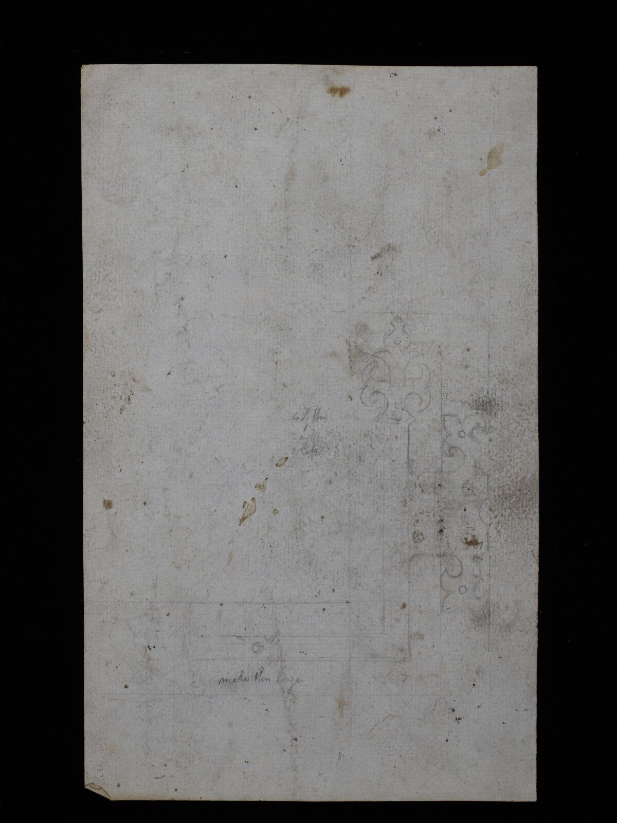 Faint Architectural Sketch on Aged Paper