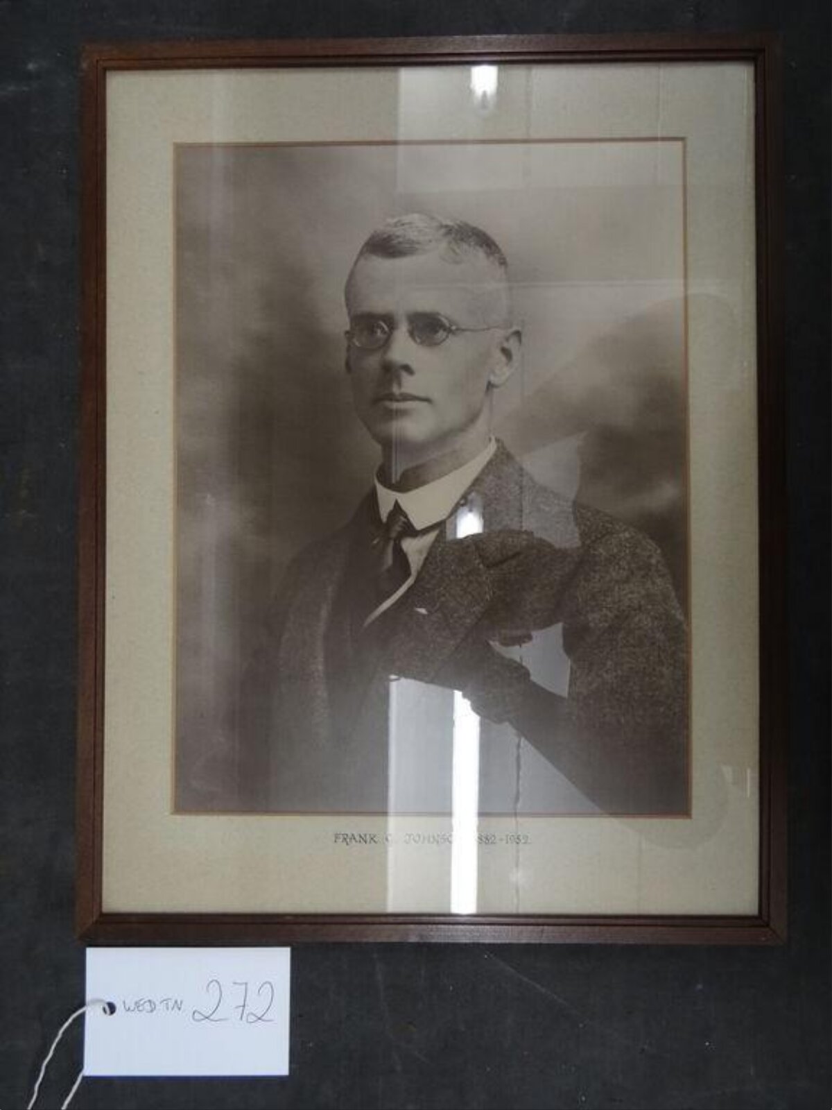 Vintage Framed Portrait of Frank G. Johnson