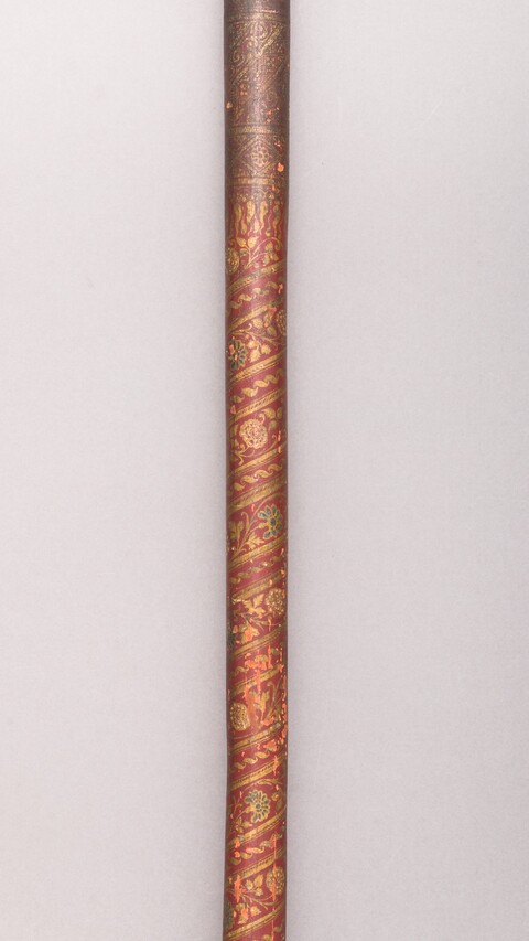 Antique Red Gilded Decorated Stick