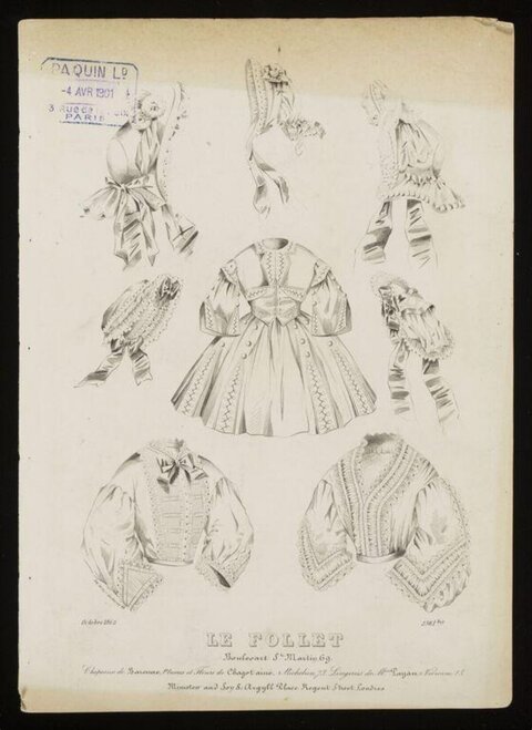 Vintage 1901 Paris Fashion Sketches