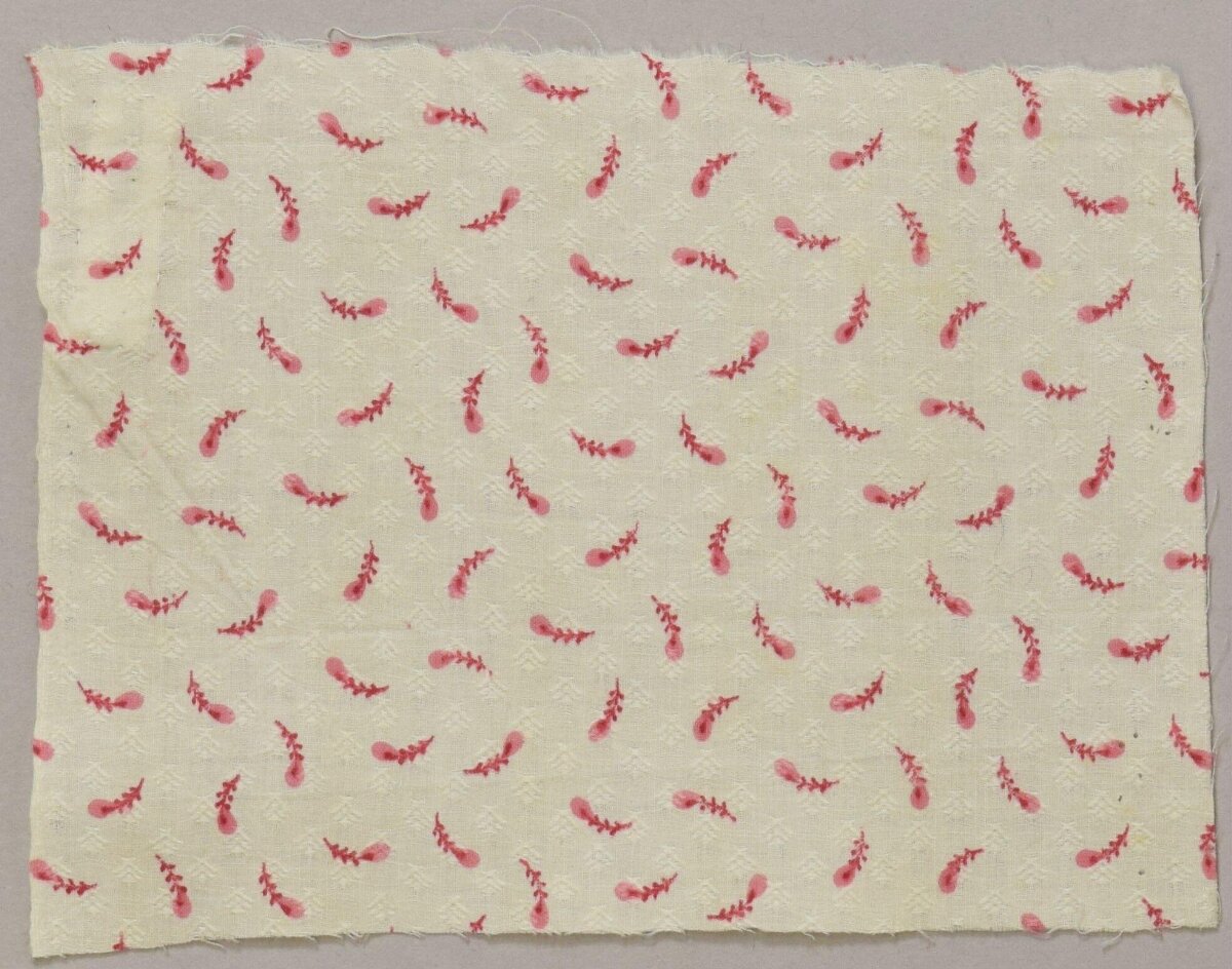 Red Floral Printed Fabric Sample