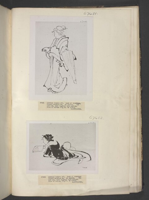 Two Japanese Ink Figure Sketches
