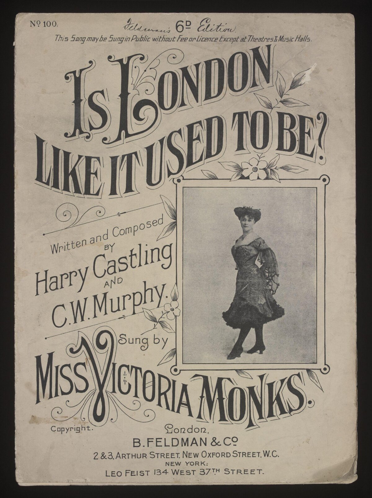 Vintage London Song Sheet Music Cover