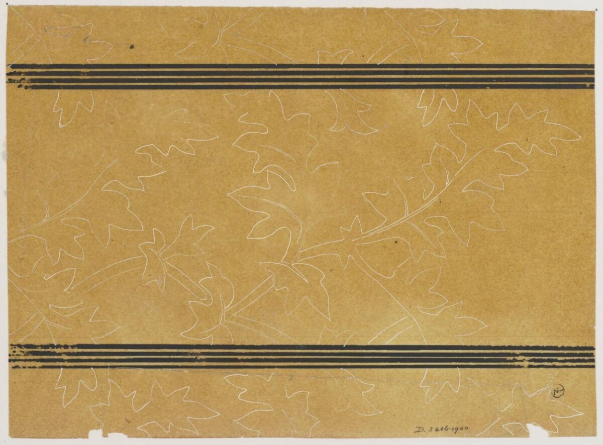 Leaf Stripe Textile Design Sketch