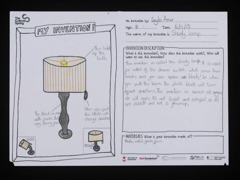Child's Shady Lamp Invention Design Sheet