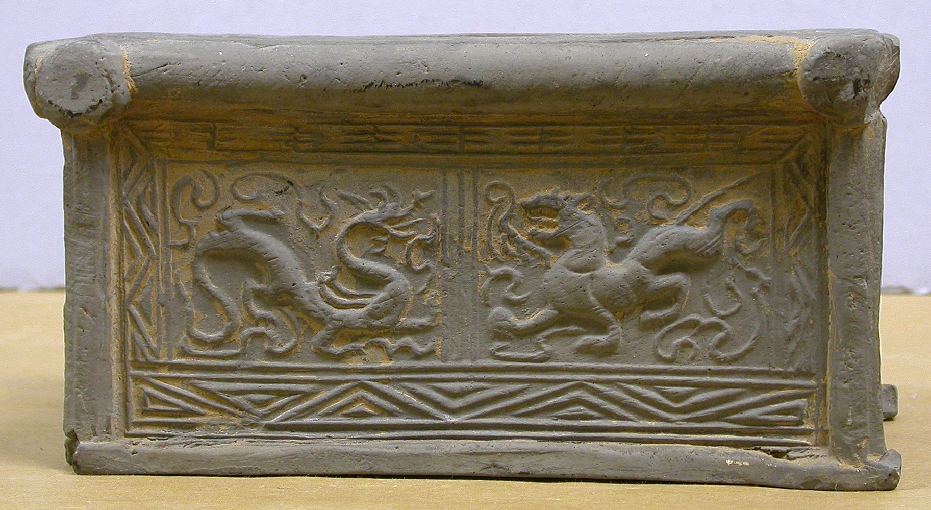 Ancient Carved Beast Pattern Brick