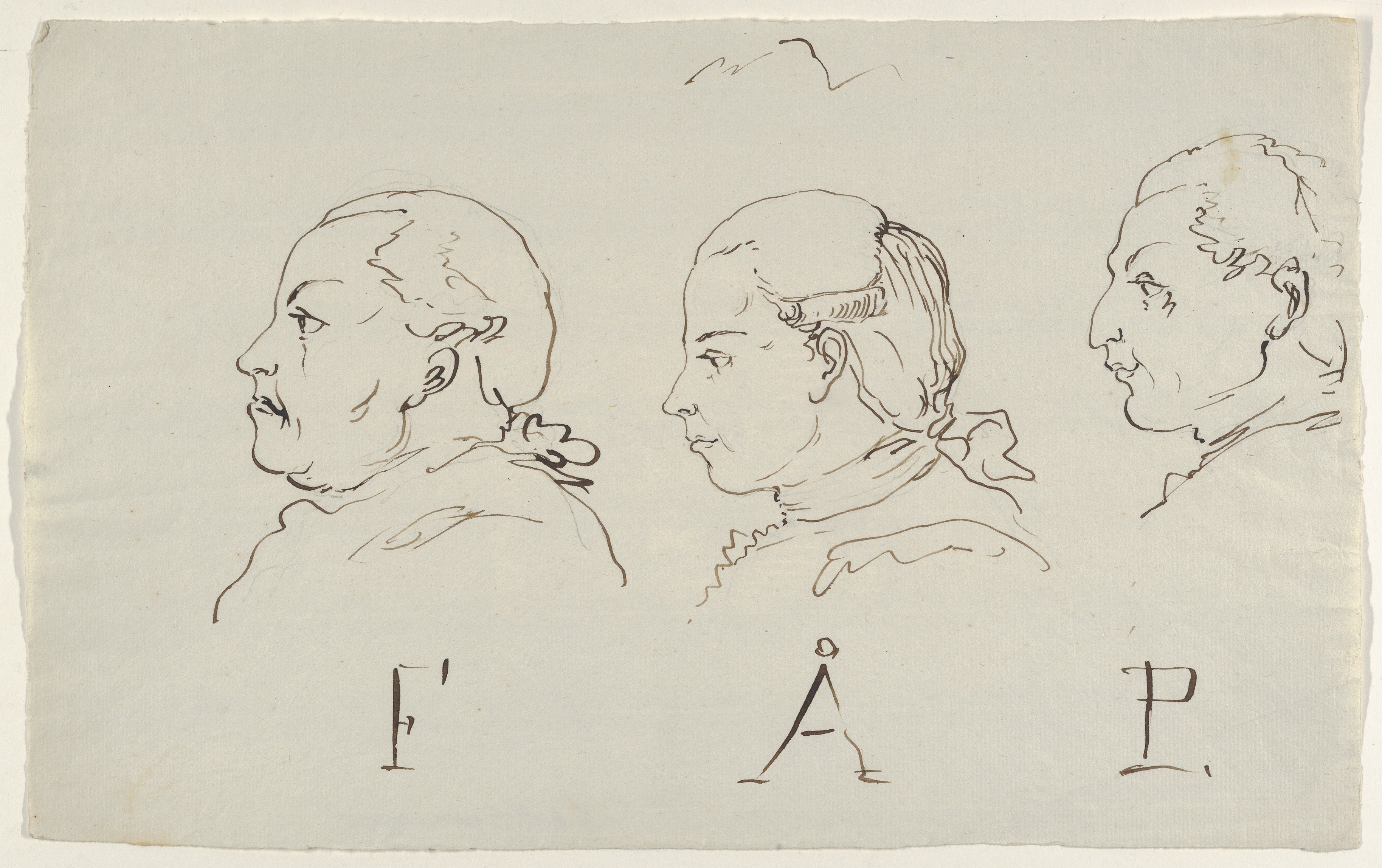 Three Profile Head Sketches