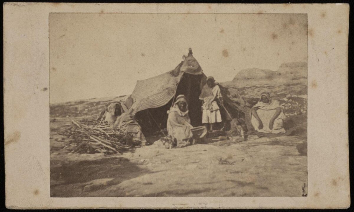 Vintage Nomadic Camp with Tribespeople