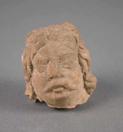 Ancient Clay Male Head Fragment