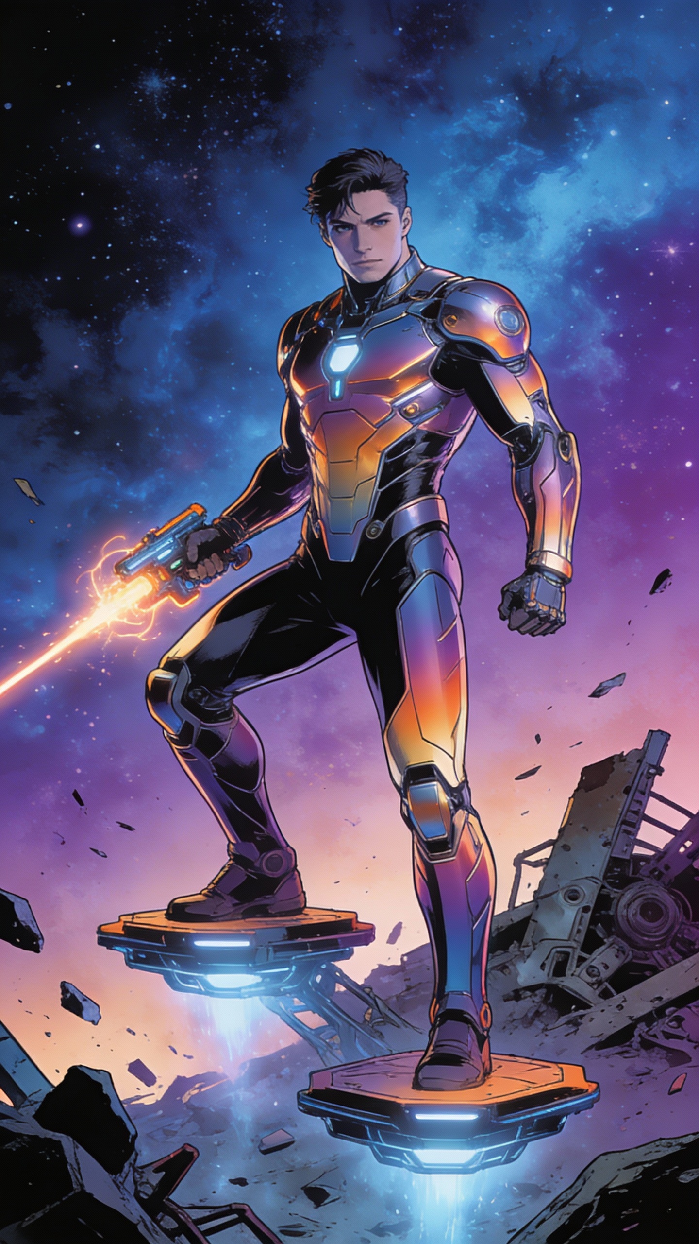 Futuristic Armored Space Hero