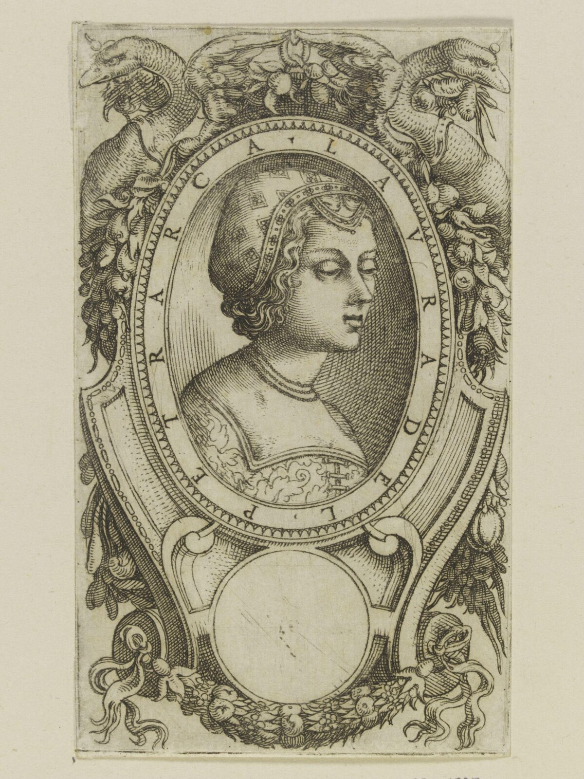 Antique Engraved Portrait of a Woman