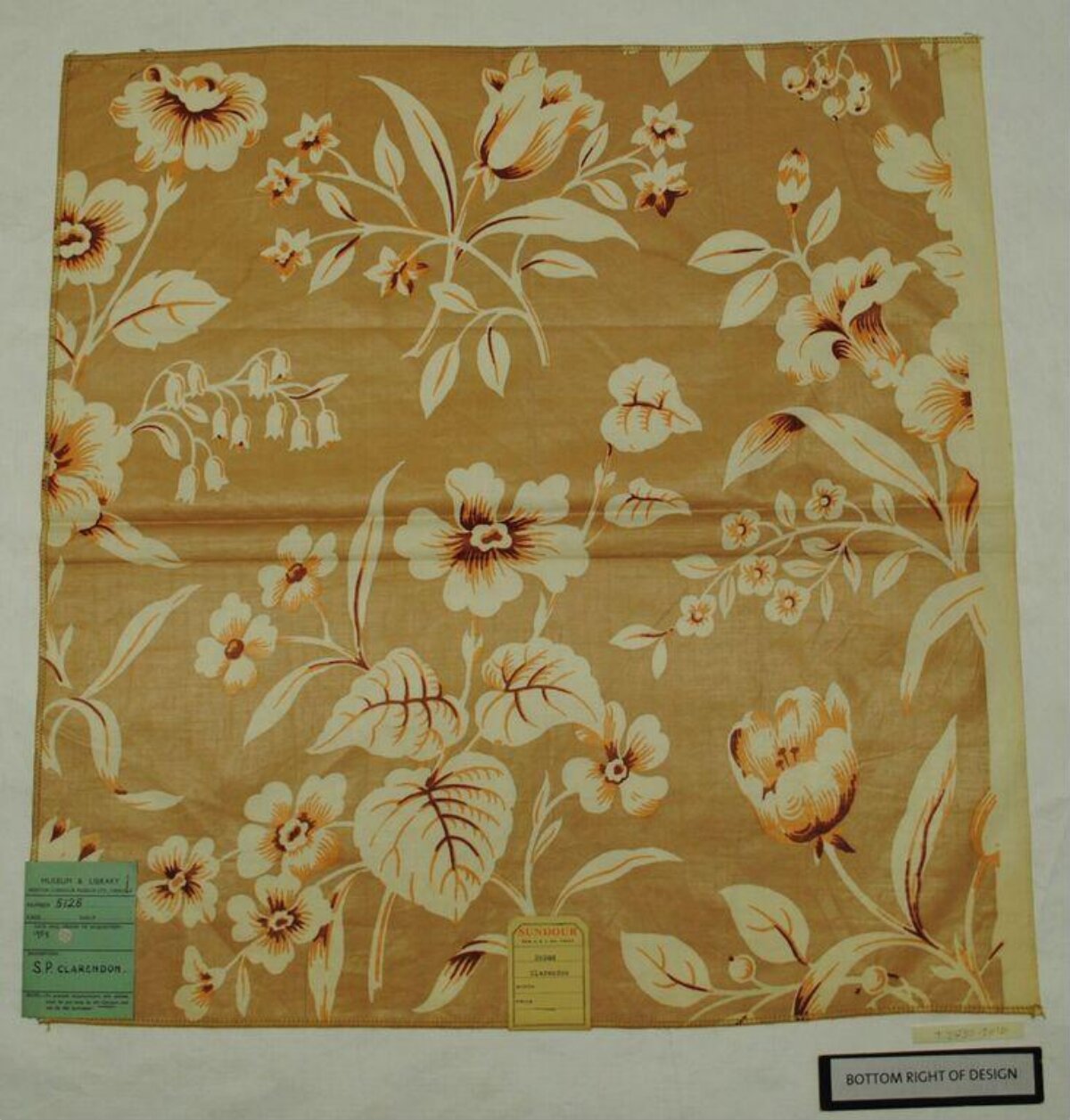 Vintage Floral Printed Fabric Swatch