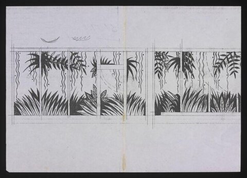 Ink Sketch of Foliage Fence Design