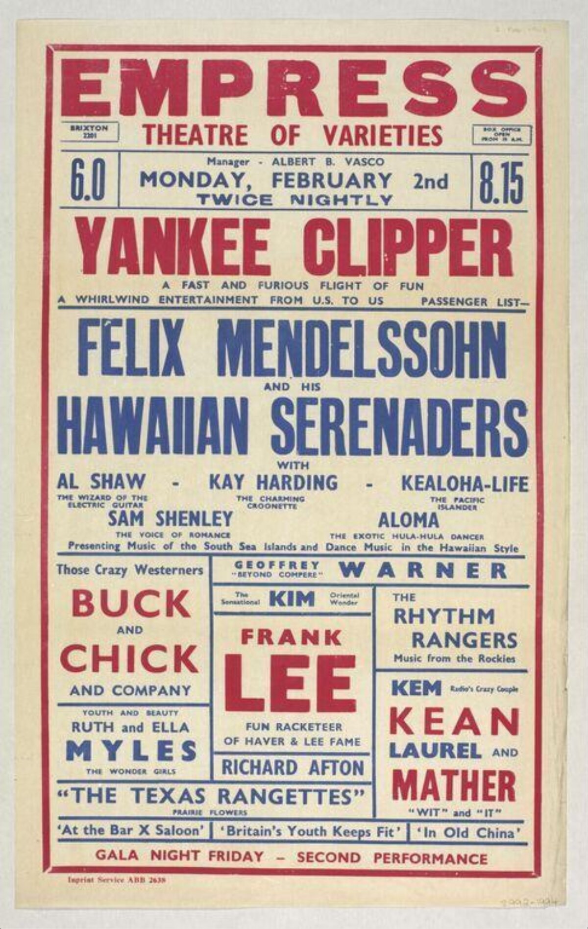 Vintage Empress Theatre Variety Show Poster