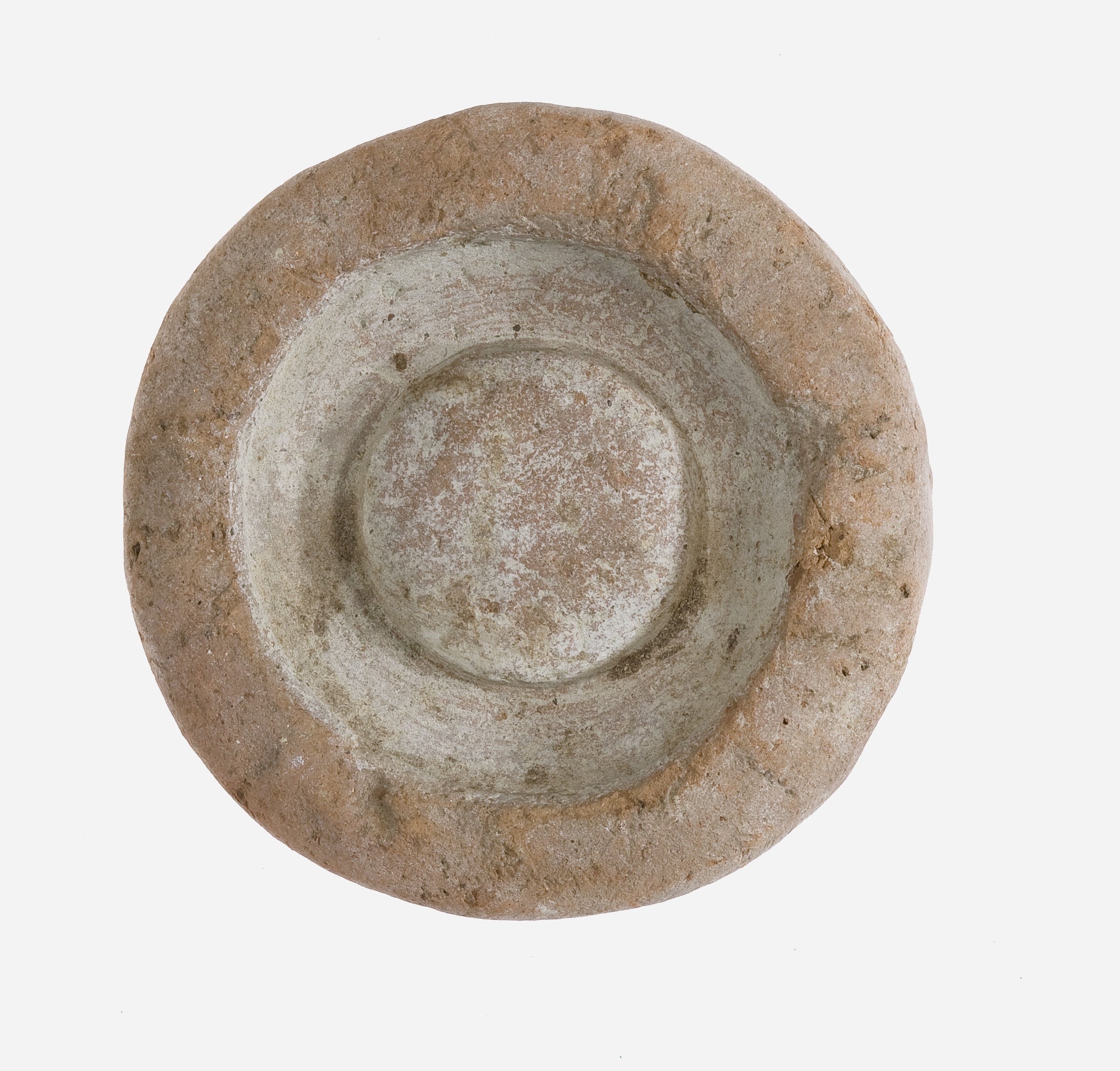 Top View of Ancient Round Stone Dish