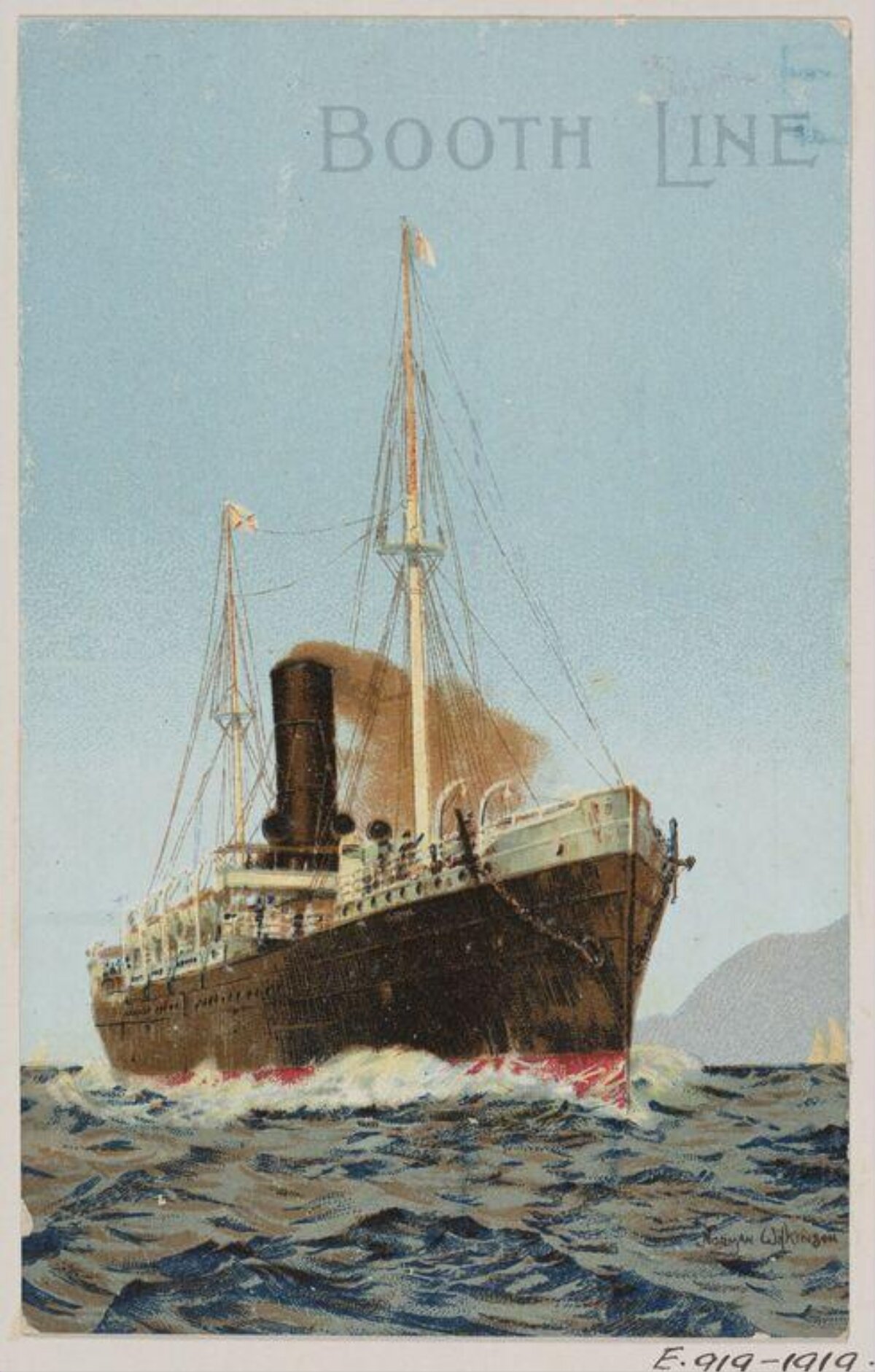 Booth Line Steamship at Sea
