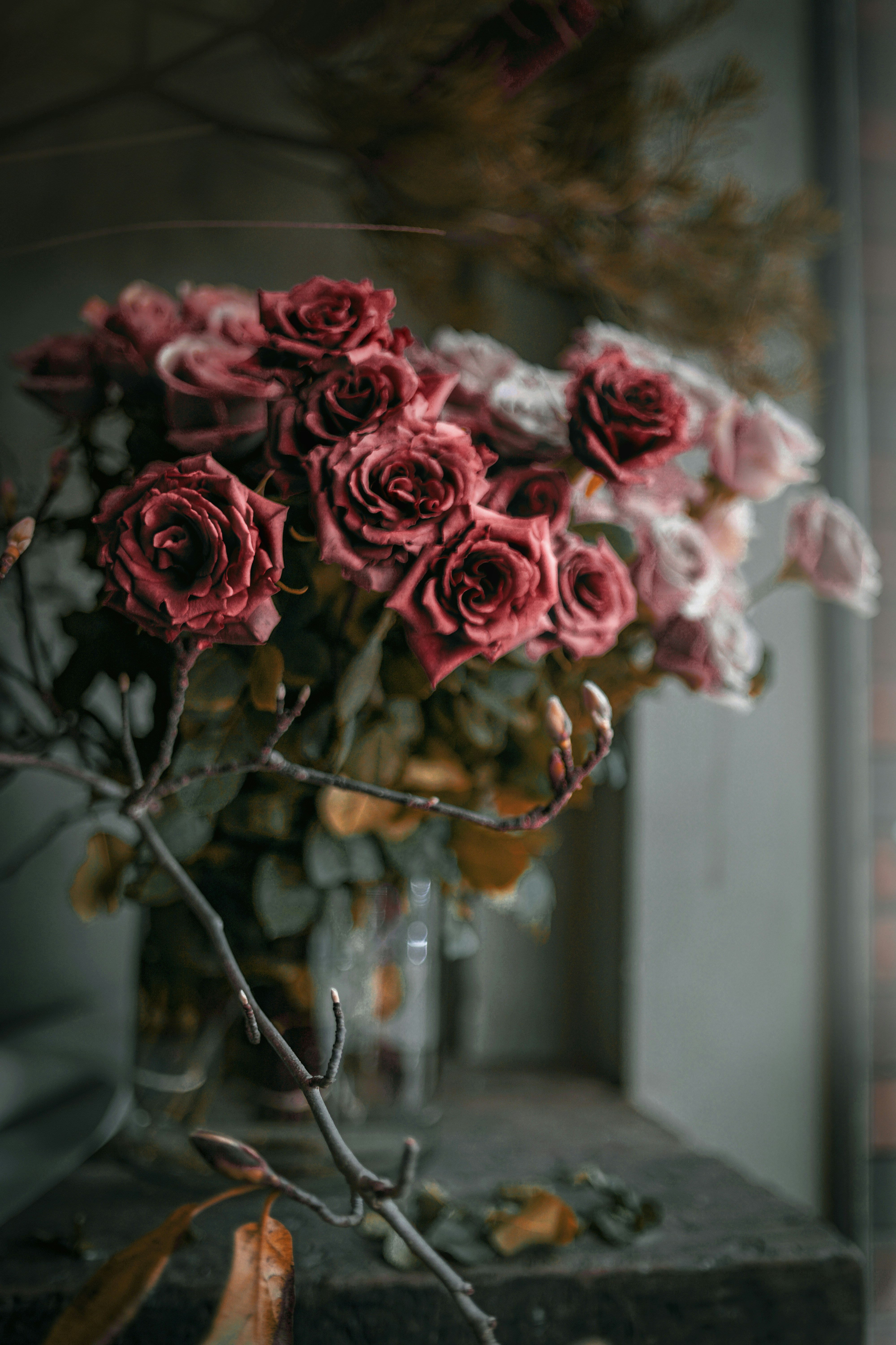 Bouquet of Dark Red Roses