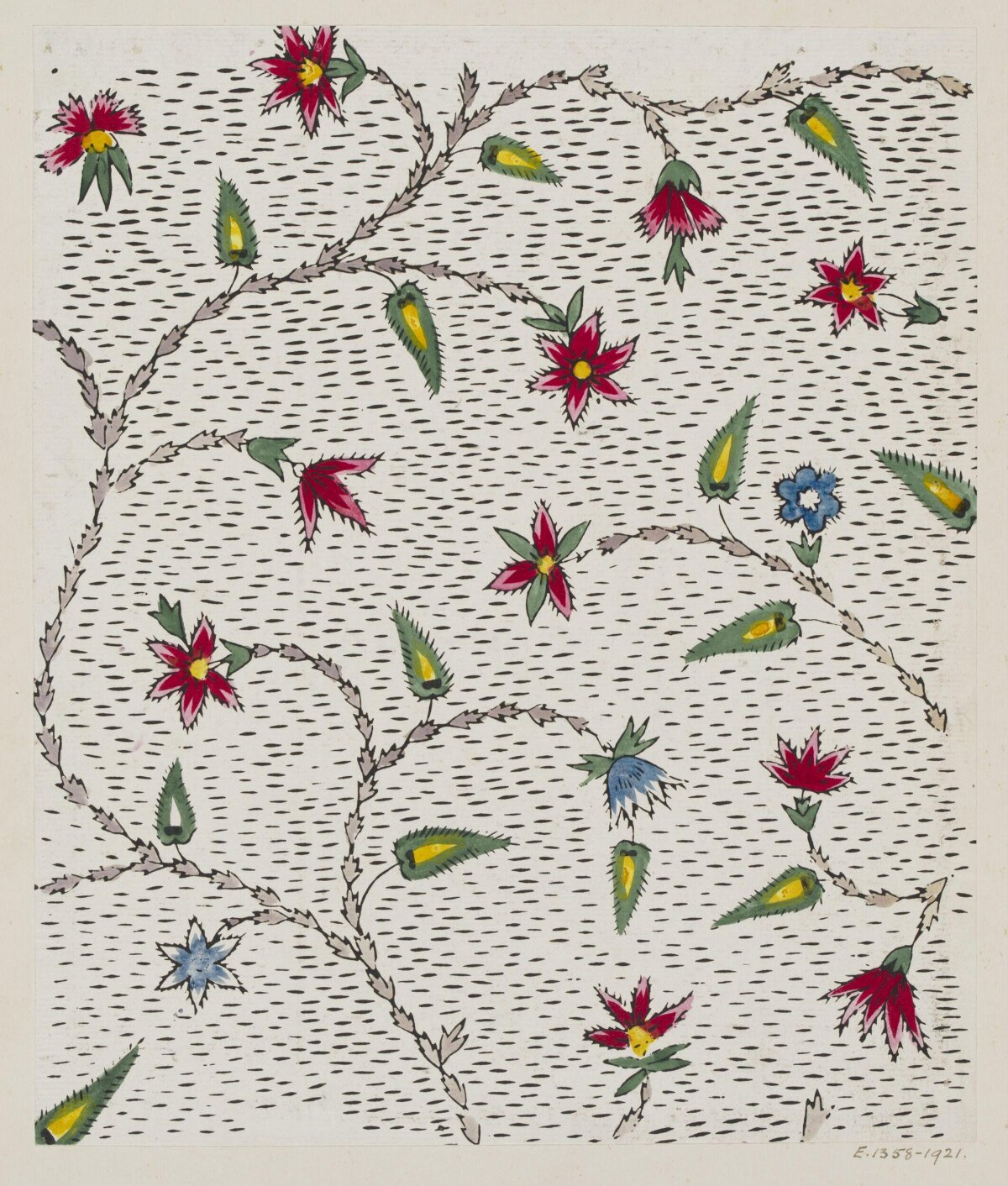 Hand-Drawn Floral Textile Pattern