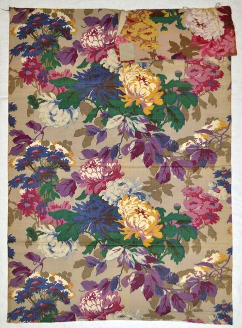 Vintage Floral Print Fabric Sample