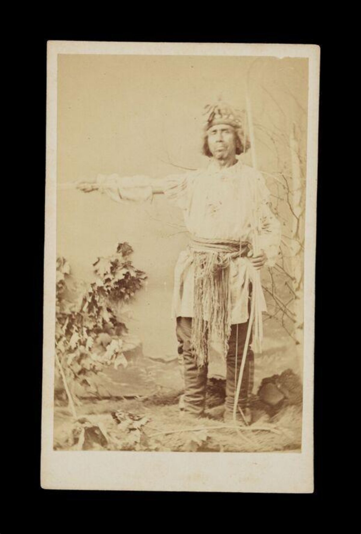 Vintage Portrait of Indigenous Hunter