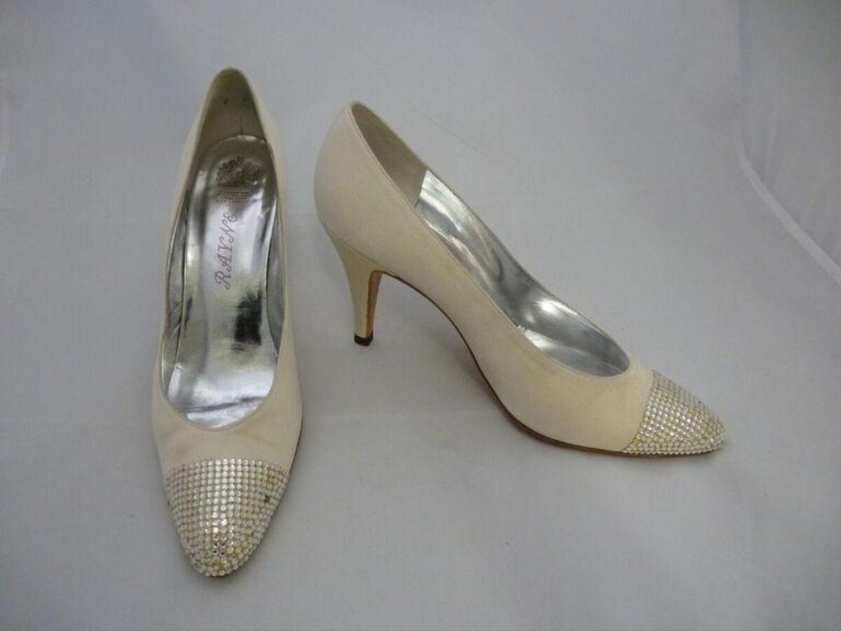 Ivory Rhinestone Pointed Toe High Heels