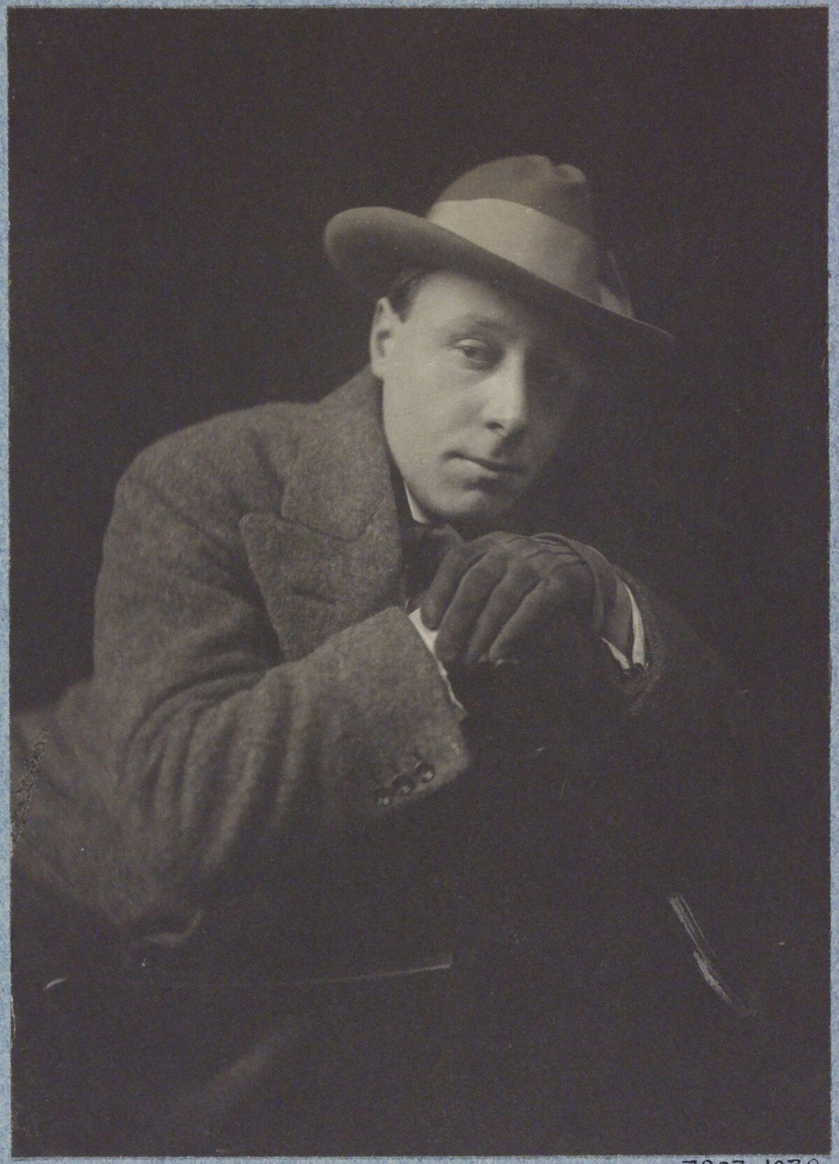 Vintage Portrait of Man in Fedora Hat