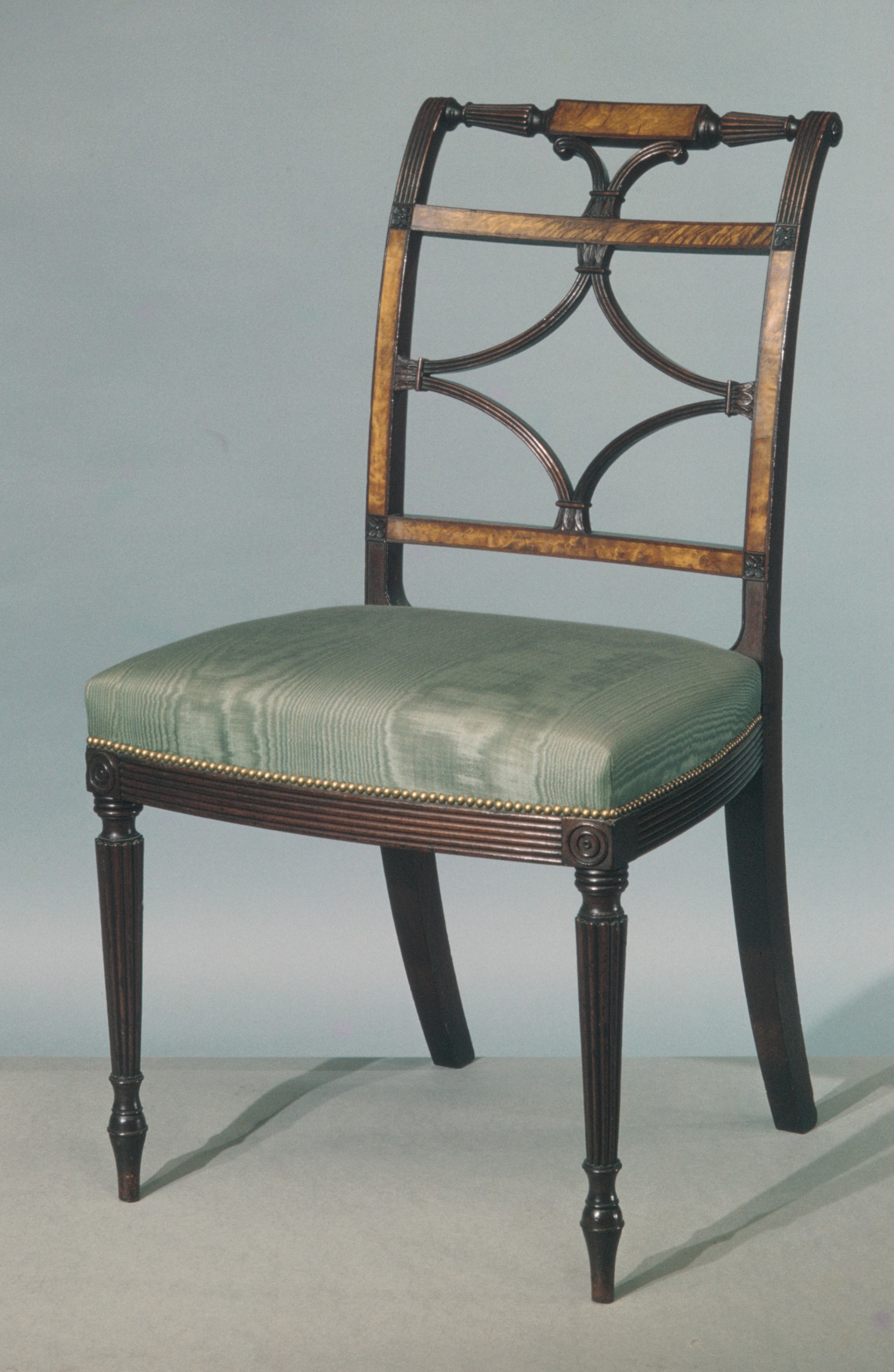 Antique Upholstered Wooden Side Chair