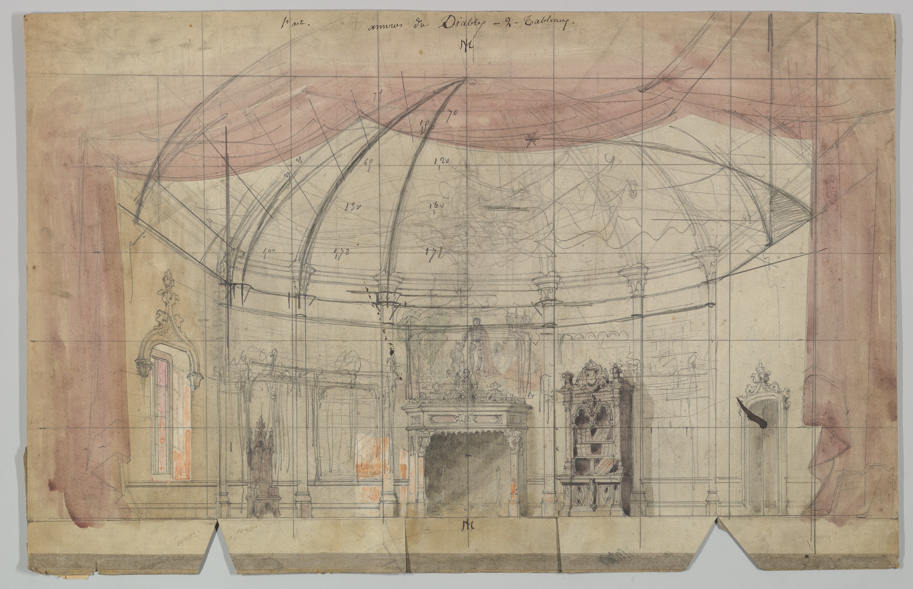 Gothic Interior Stage Design Sketch