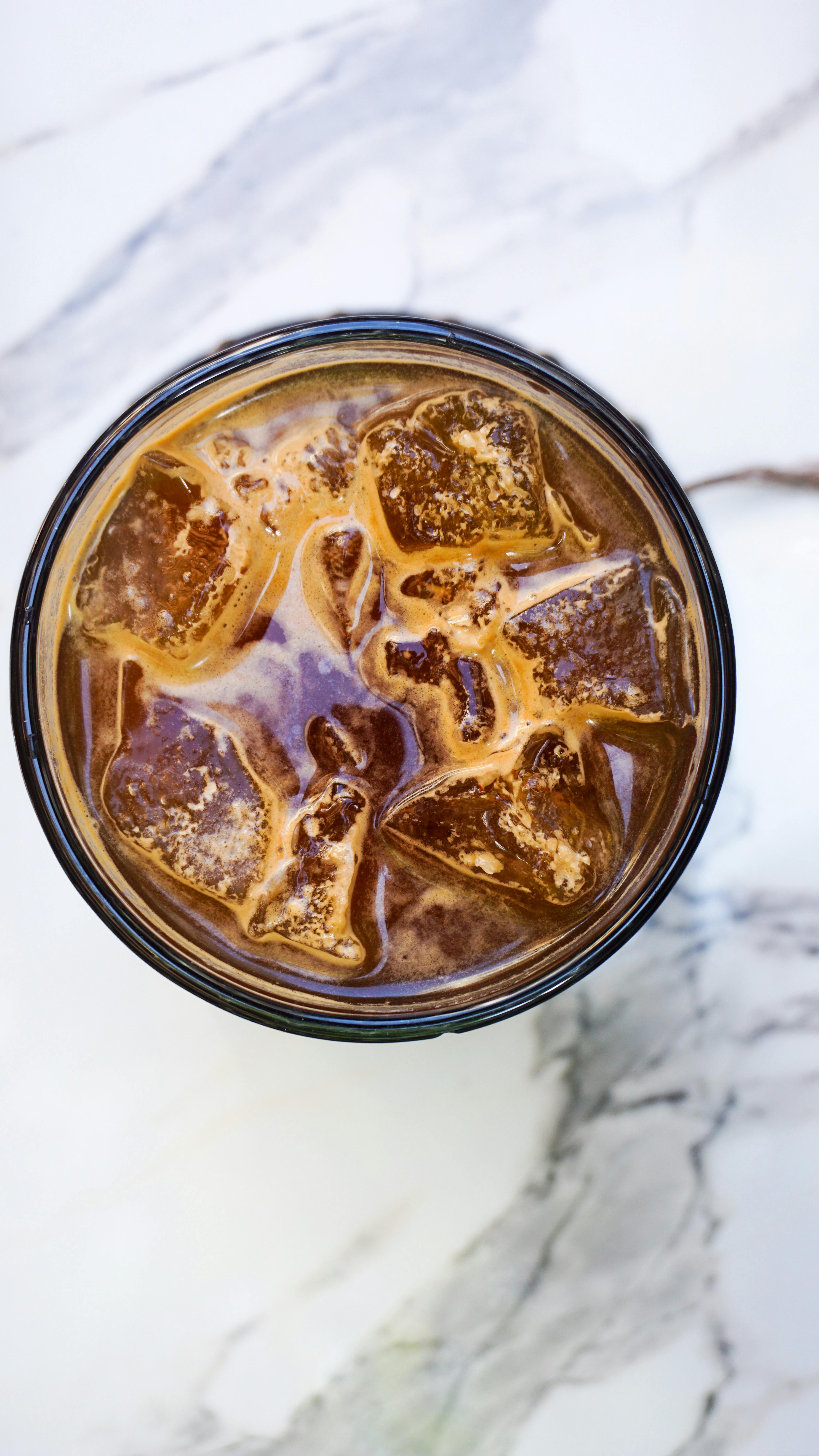 Top Down View of Iced Coffee