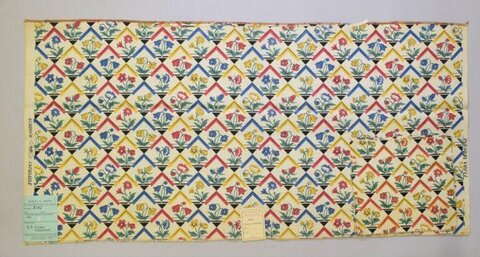 Vintage Floral Geometric Textile Sample