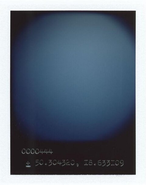 Blue Gradient Polaroid With Coordinates