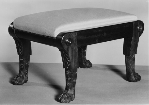 Carved Paw Foot Upholstered Bench
