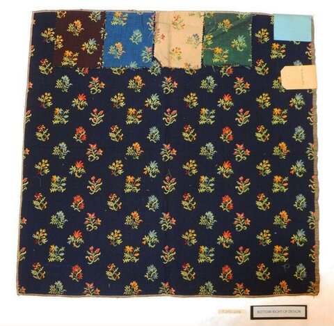 Vintage Floral Textile Swatch Sample