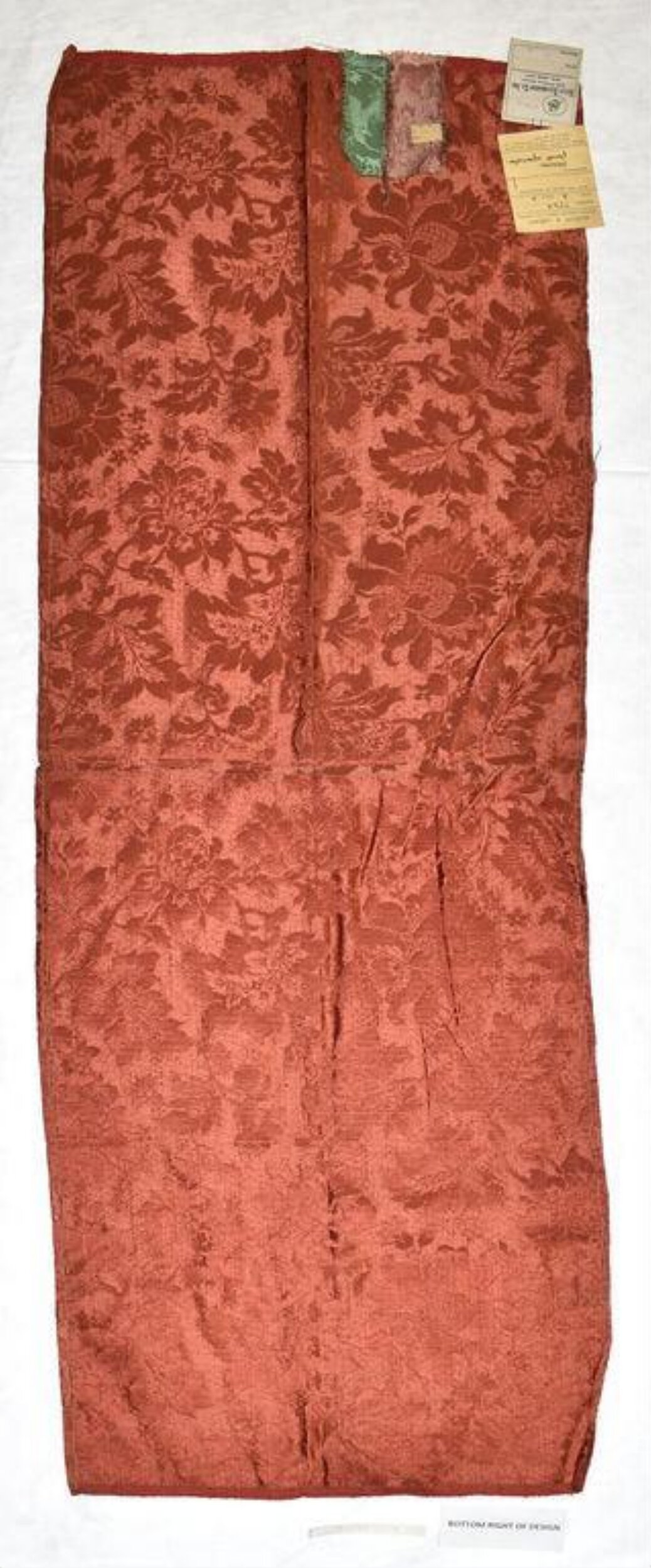 Antique Red Damask Fabric Sample