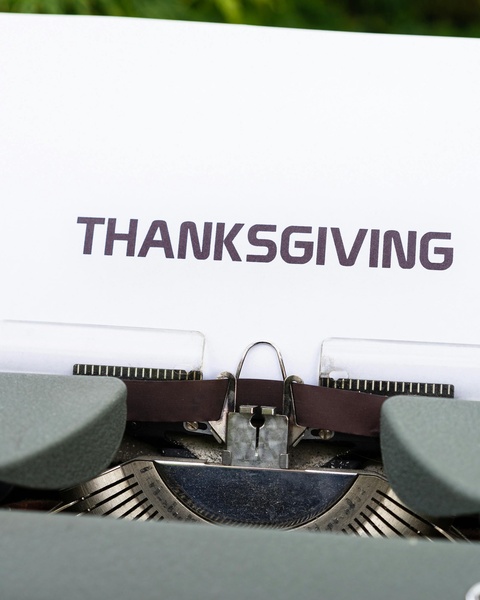 Thanksgiving Typed on Typewriter