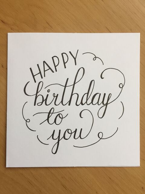 Hand Lettered Happy Birthday Card