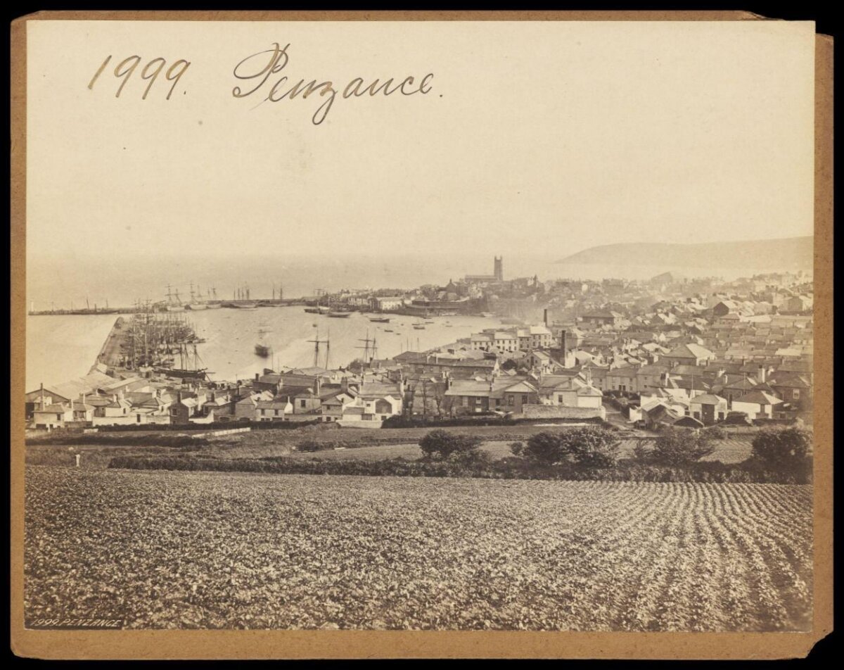 Vintage Penzance Town and Harbor View