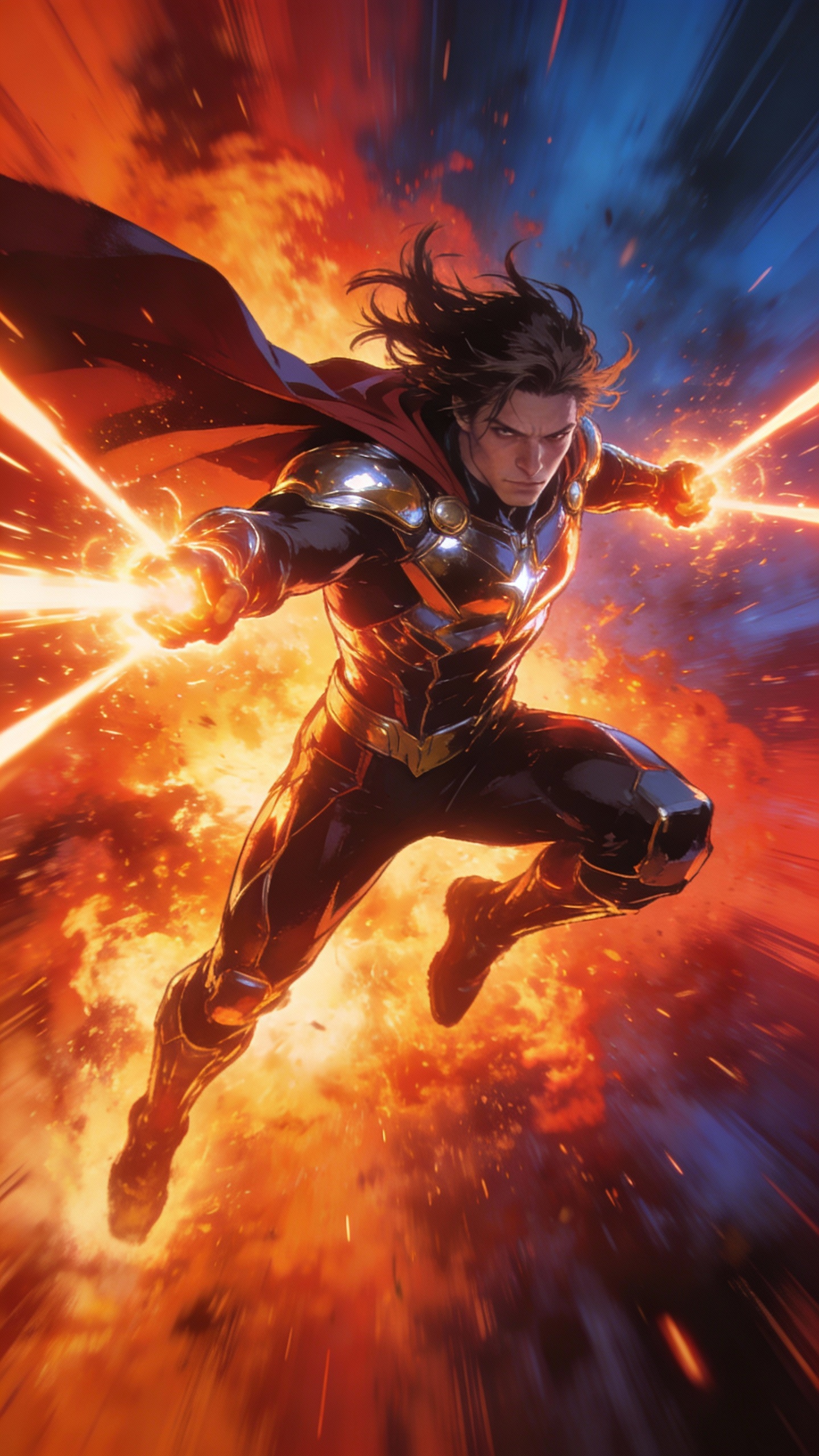 Superhero Firing Energy Blasts