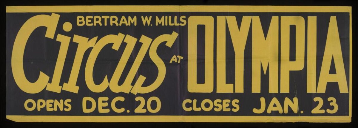 Bertram W Mills Circus Olympia Poster