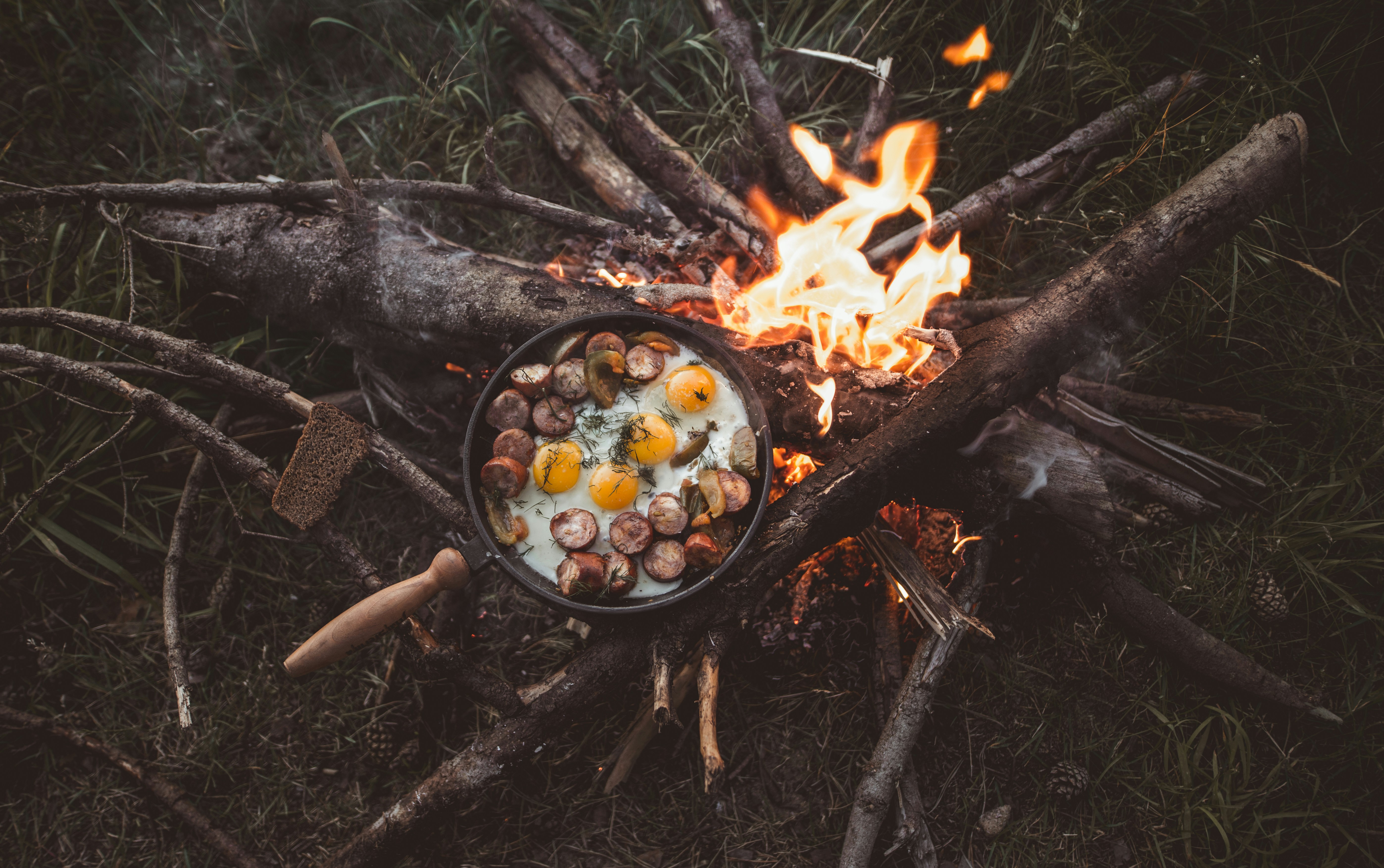 Campfire Cooked Outdoor Breakfast