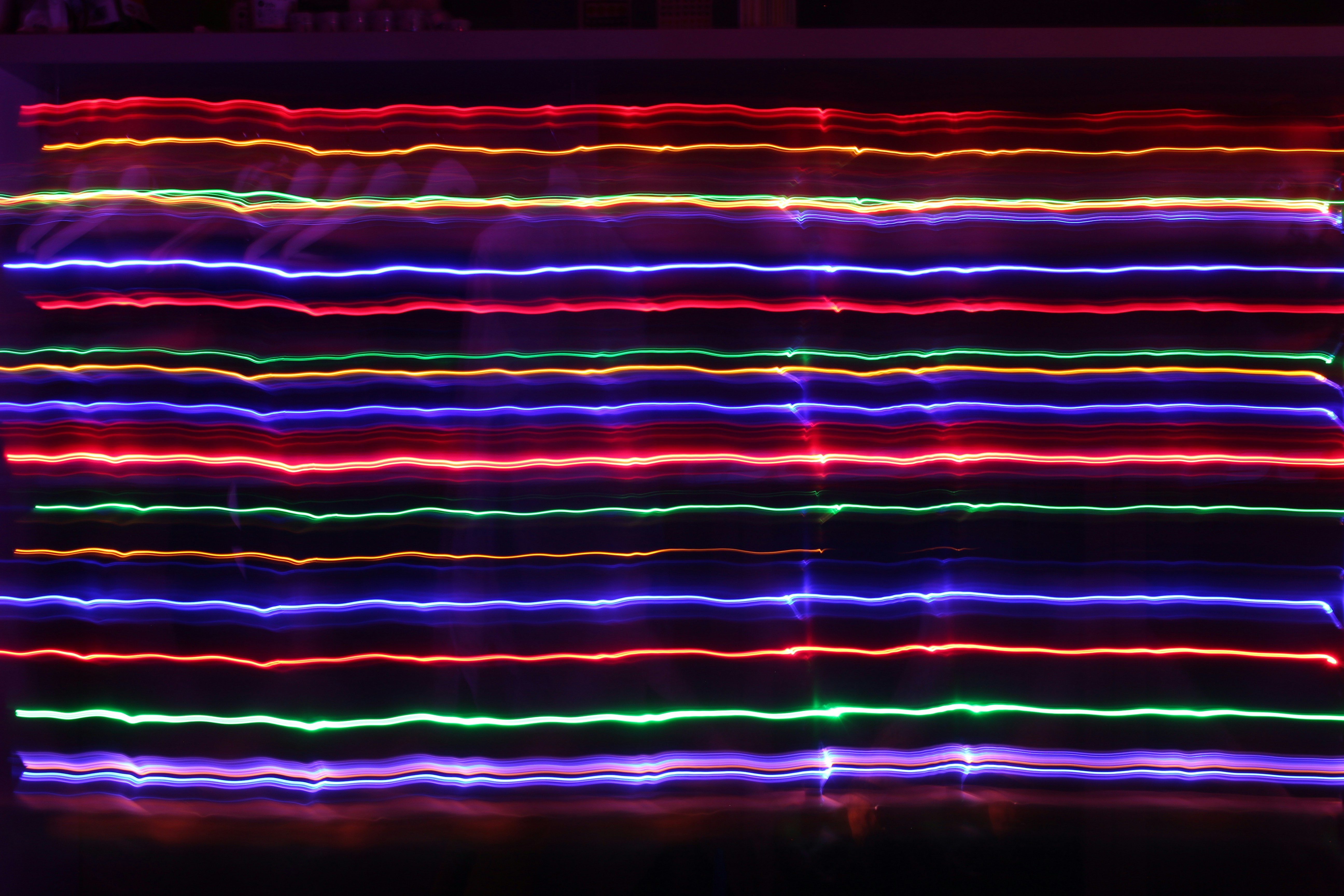 Colorful Horizontal Light Trails