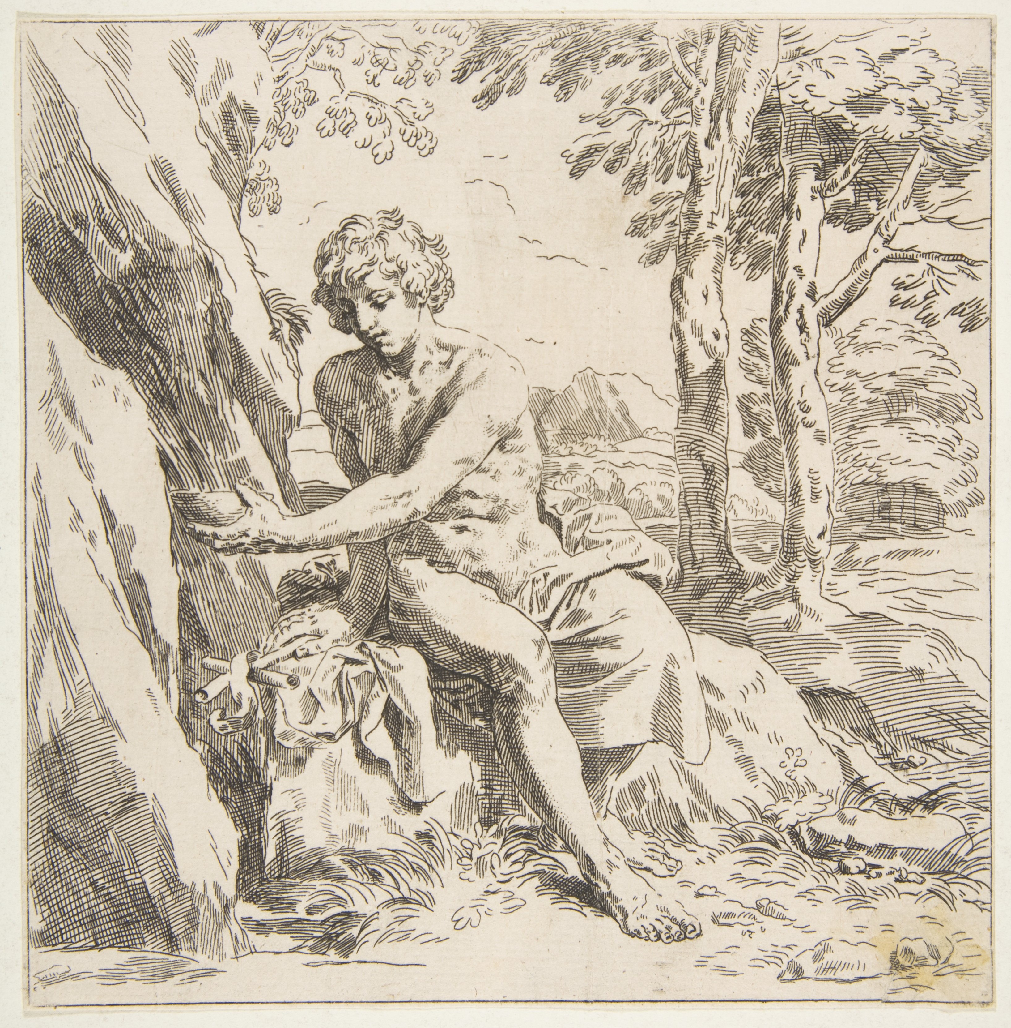 Nude Young Man by Forest Spring