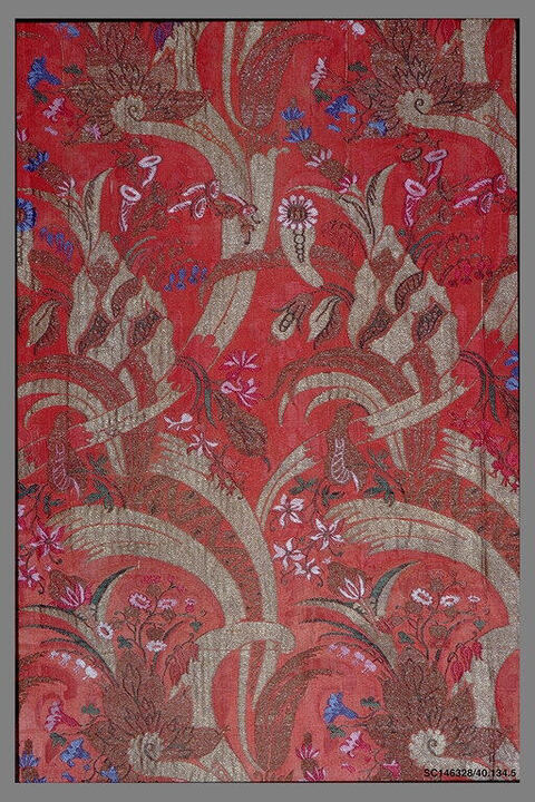 Red Vintage Floral Textile Pattern