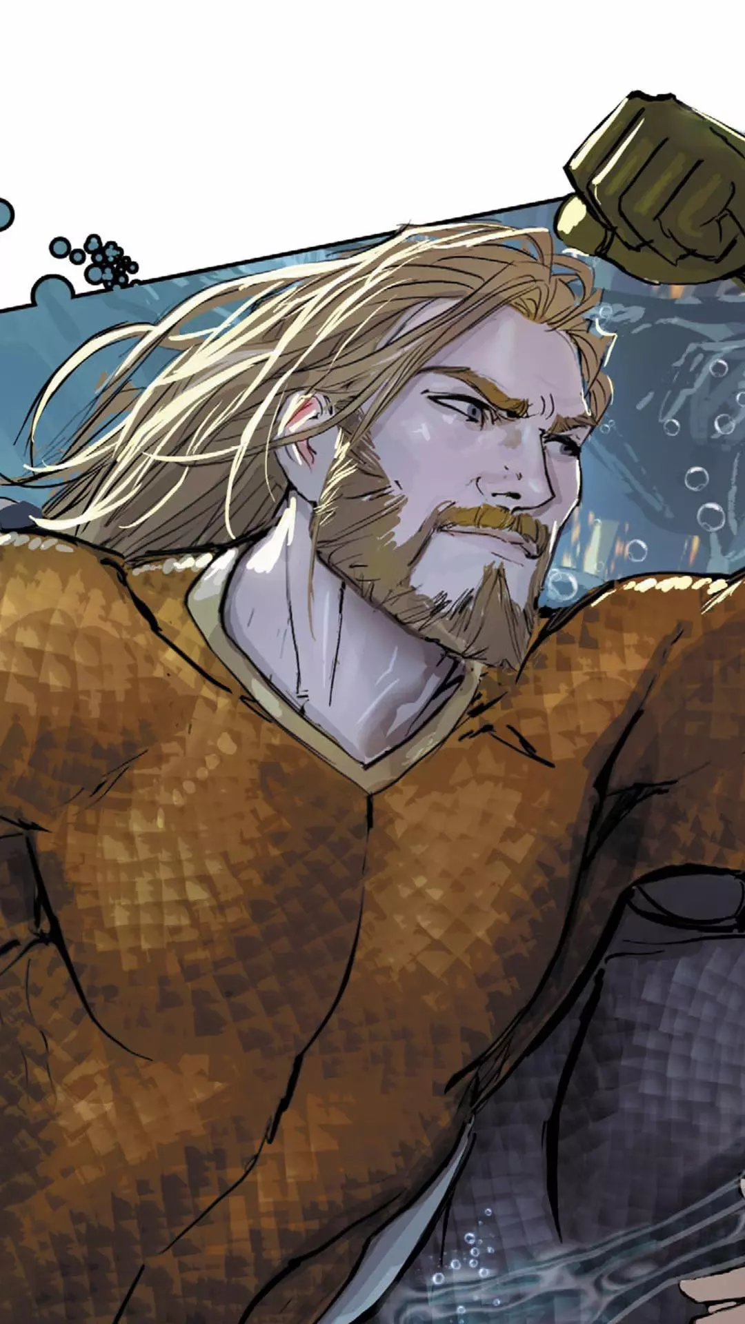 Comic Style Aquaman Underwater