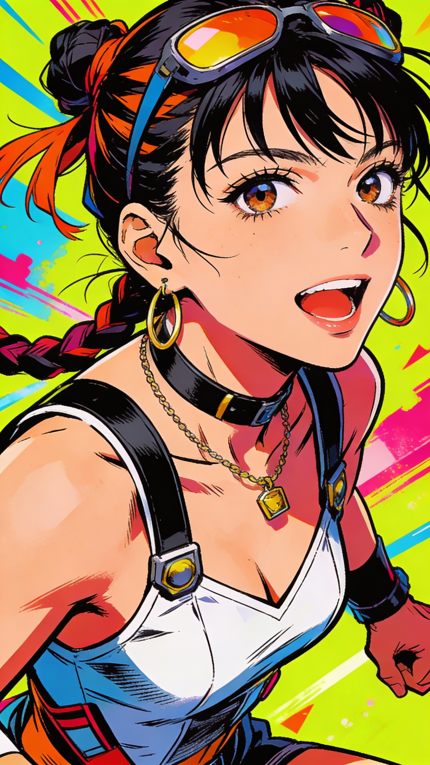 Energetic Anime Girl Portrait