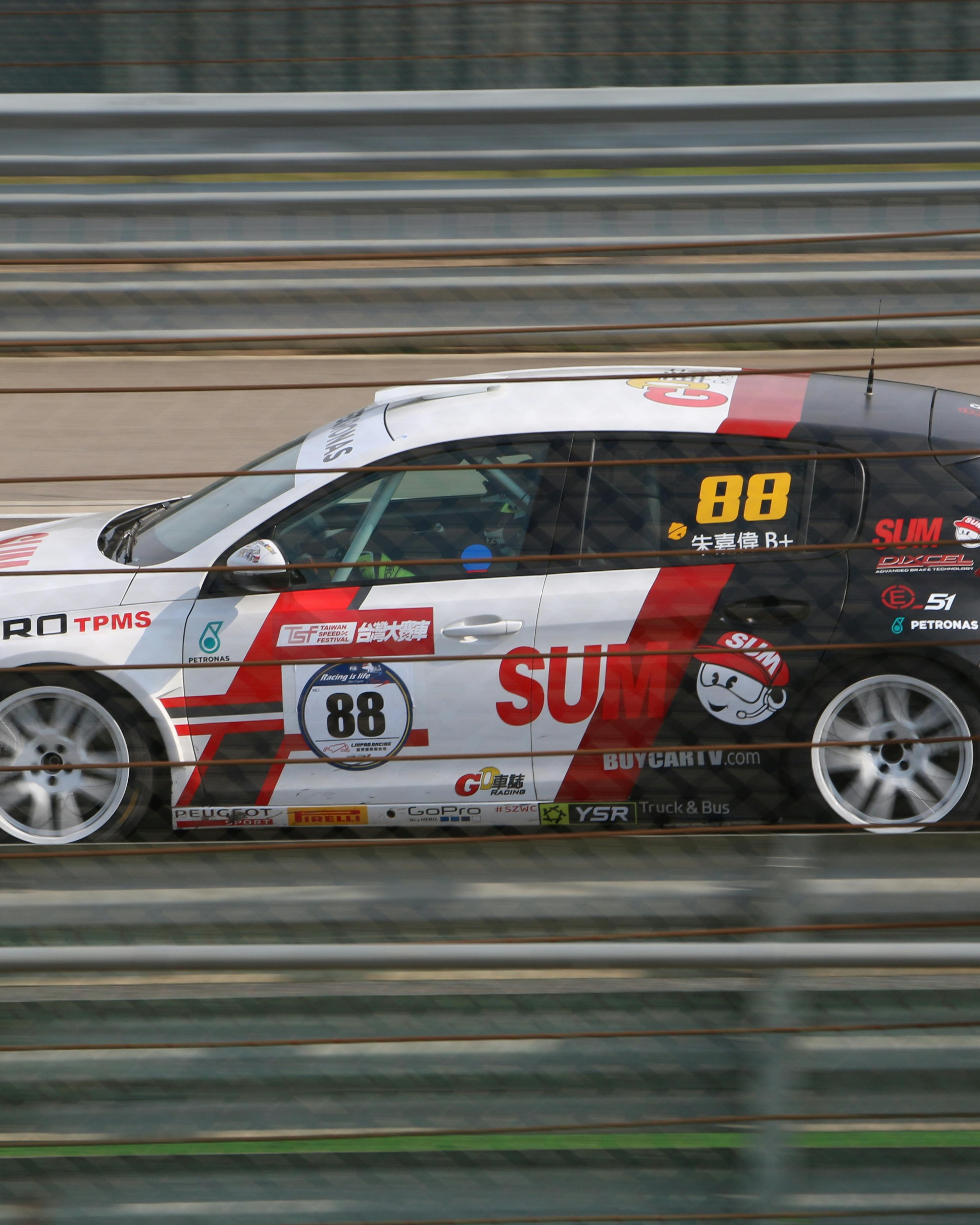 Number 88 Race Car on Racetrack
