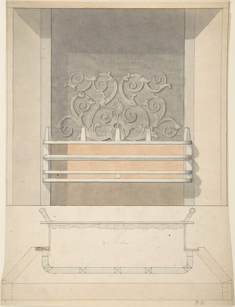 Architectural Drawing of Fireplace Design