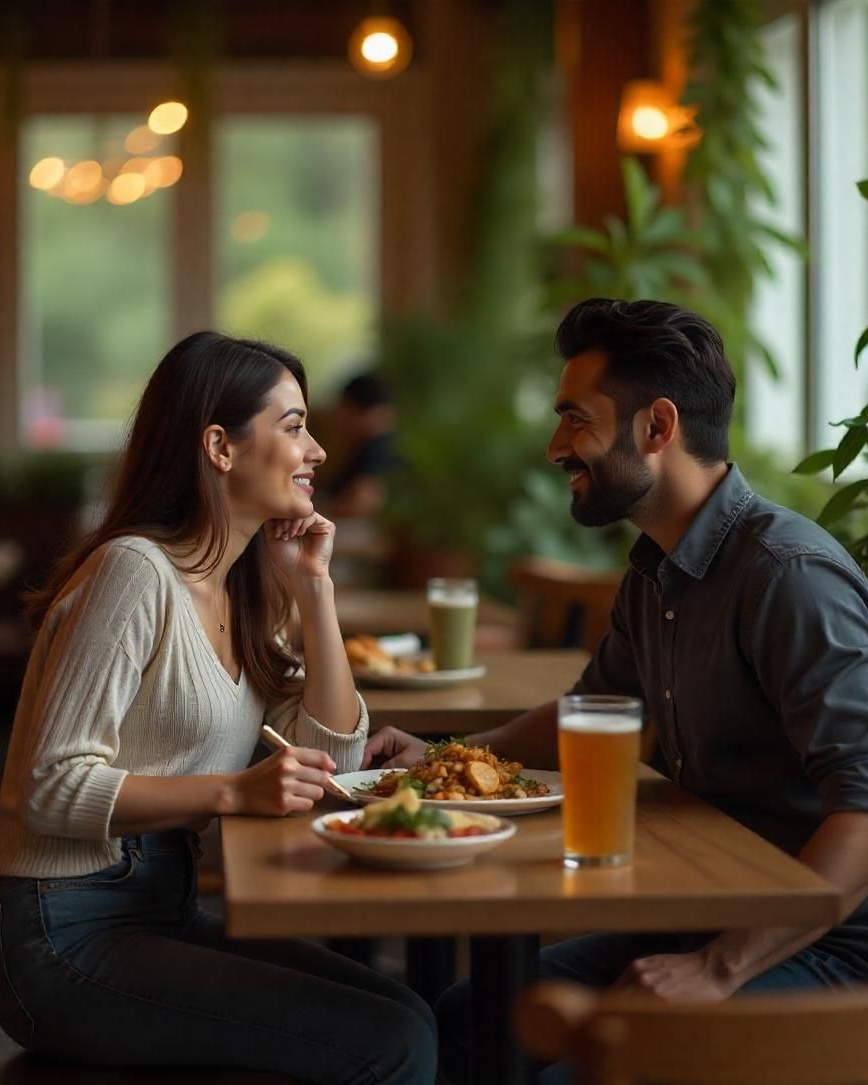 Couple On Restaurant Date