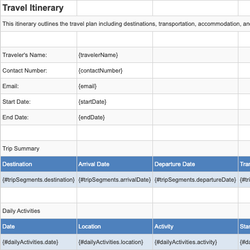Travel Itinerary