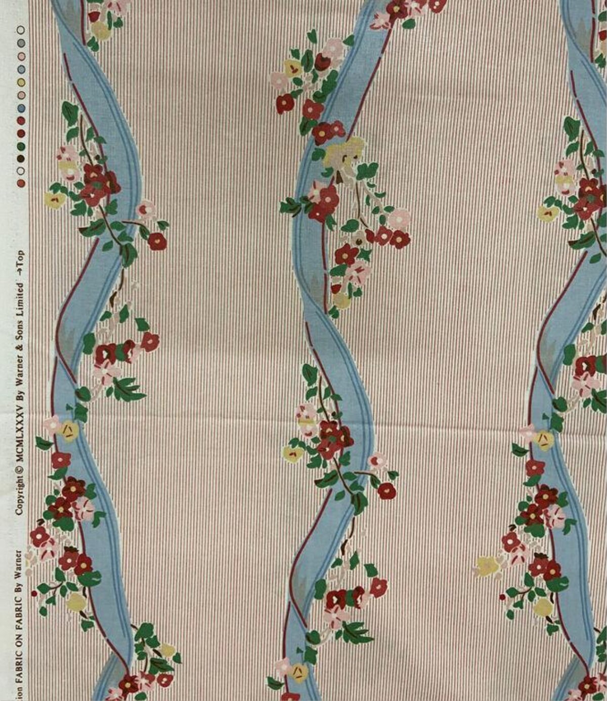 Vintage Floral Striped Fabric Pattern